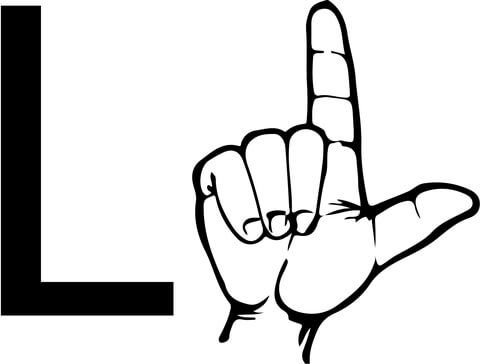 Asl sign language letter l coloring page free printable coloring pages sign language letters asl sign language sign language