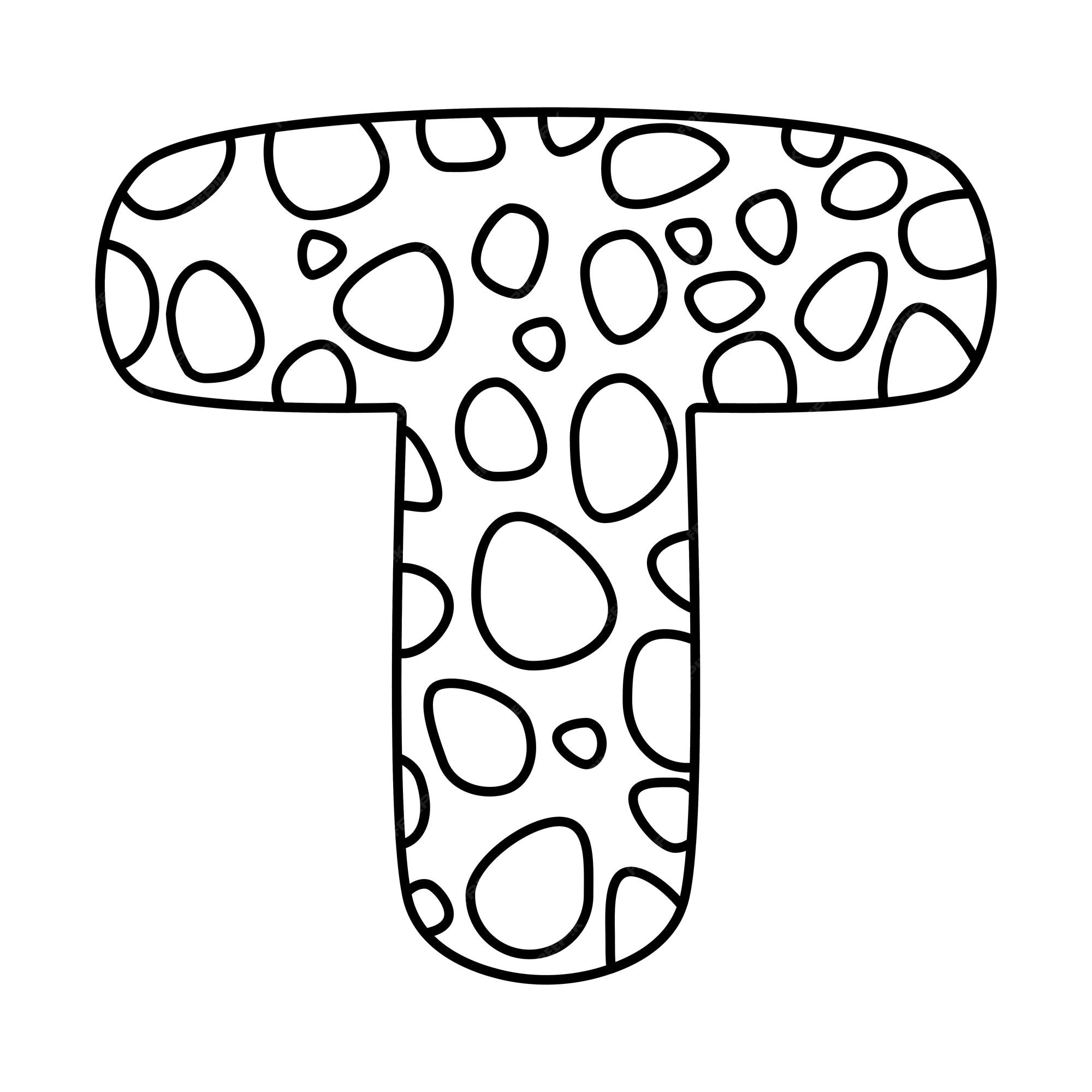 Alfabeto para colorear libro de pãginas para niãos dibujado a mano vector letras del alfabeto signo garabato conjunto de fuent ilustraciãn vectorial vector premium