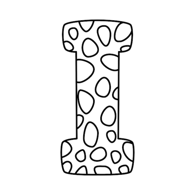 Alfabeto para colorear libro de pãginas para niãos dibujado a mano vector letras del alfabeto signo garabato conjunto de fuent ilustraciãn vectorial vector premium