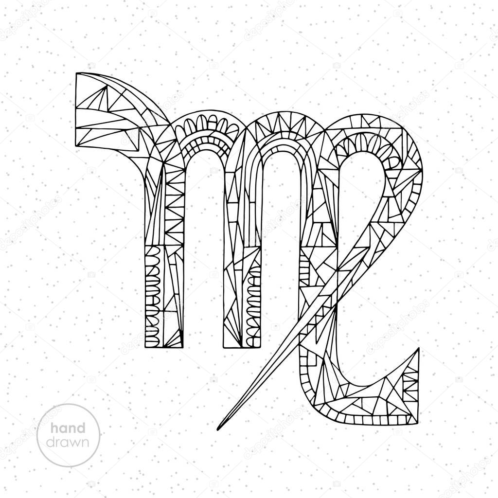Signo zodiacal de virgo vector dibujado a mano ilustraciãn horãscopo pãgina para colorear astrolãgica vector de stock de xg