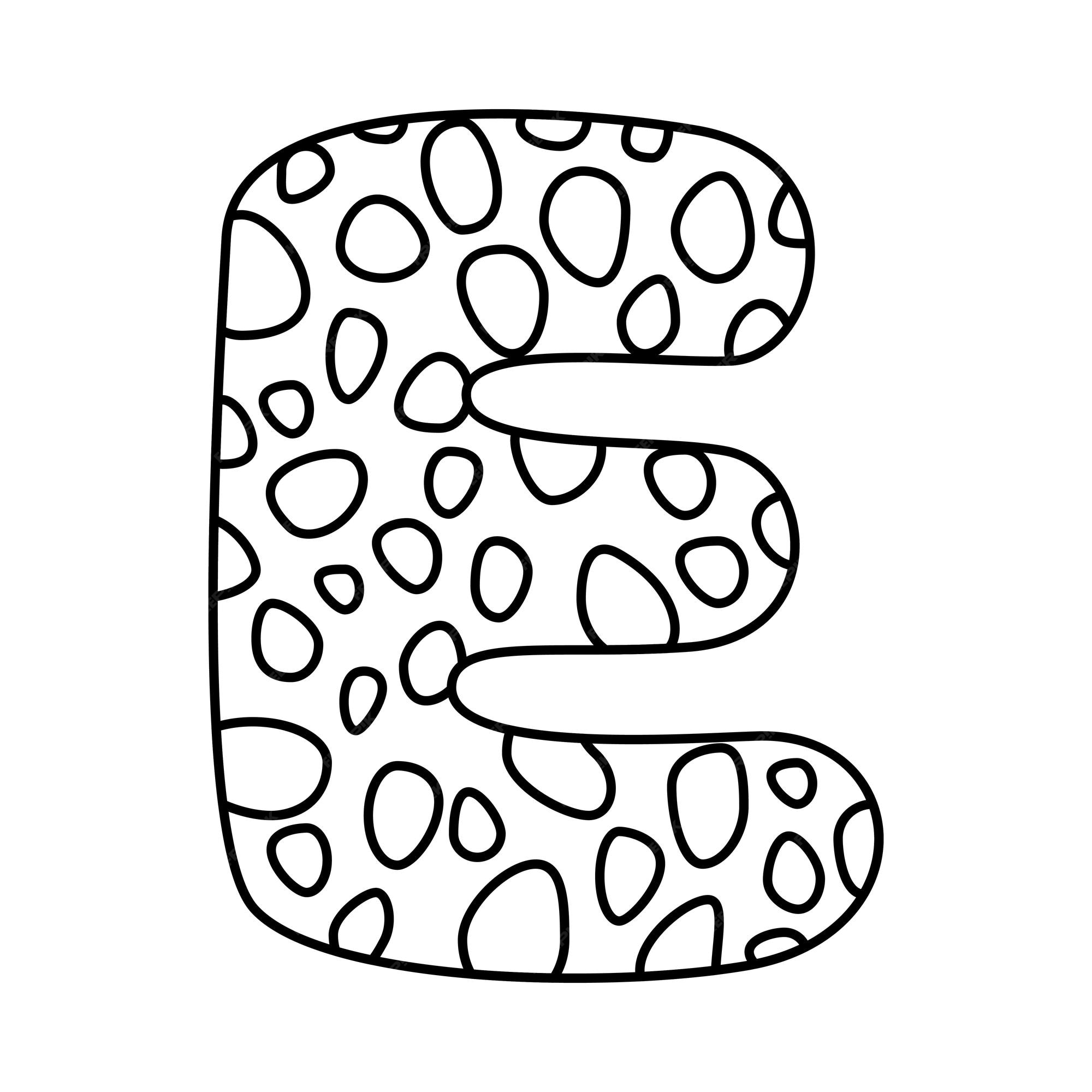 Alfabeto para colorear libro de pãginas para niãos dibujado a mano vector letras del alfabeto signo garabato conjunto de fuent ilustraciãn vectorial vector premium