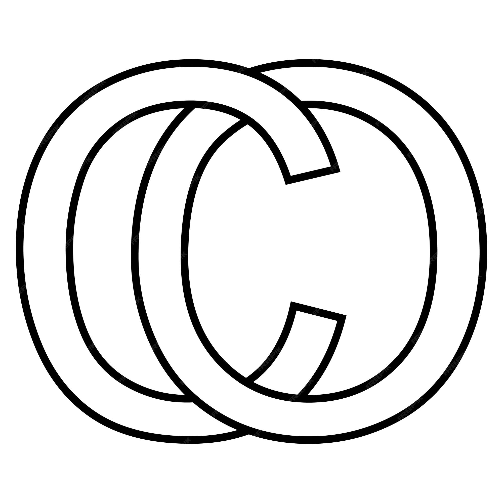 Signo de logotipo oc co icono signo letras entrelazadas co logo oc co primeras letras mayãºsculas patrãn alfabeto oc vector premium