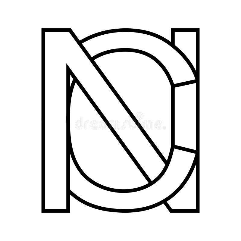 Signo de logotipo nc icono cn signo de letras entrelazadas n c ilustraciãn del vector
