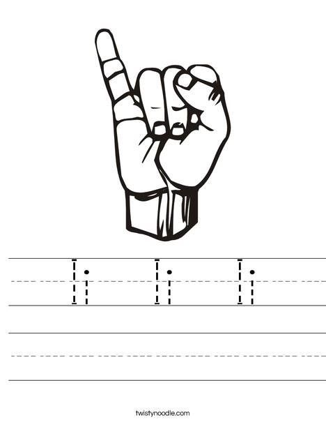 American sign language coloring pages letter i sign language for kids sign language alphabet language worksheets
