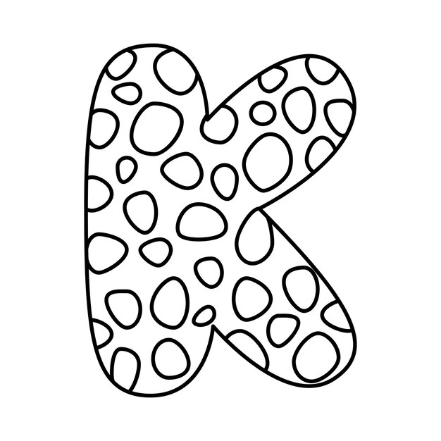 Alfabeto para colorear libro de pãginas para niãos dibujado a mano vector letras del alfabeto signo garabato conjunto de fuent ilustraciãn vectorial vector premium