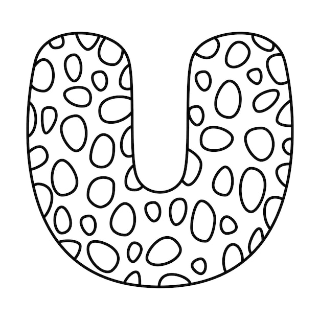 Alfabeto para colorear libro de pãginas para niãos dibujado a mano vector letras del alfabeto signo garabato conjunto de fuent ilustraciãn vectorial vector premium