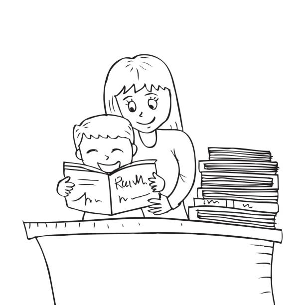 Silent reading classroom stock illustrations royalty