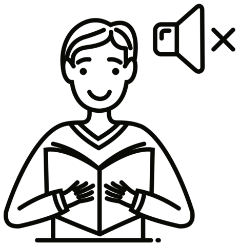 Silent reading coloring page free printable coloring pages