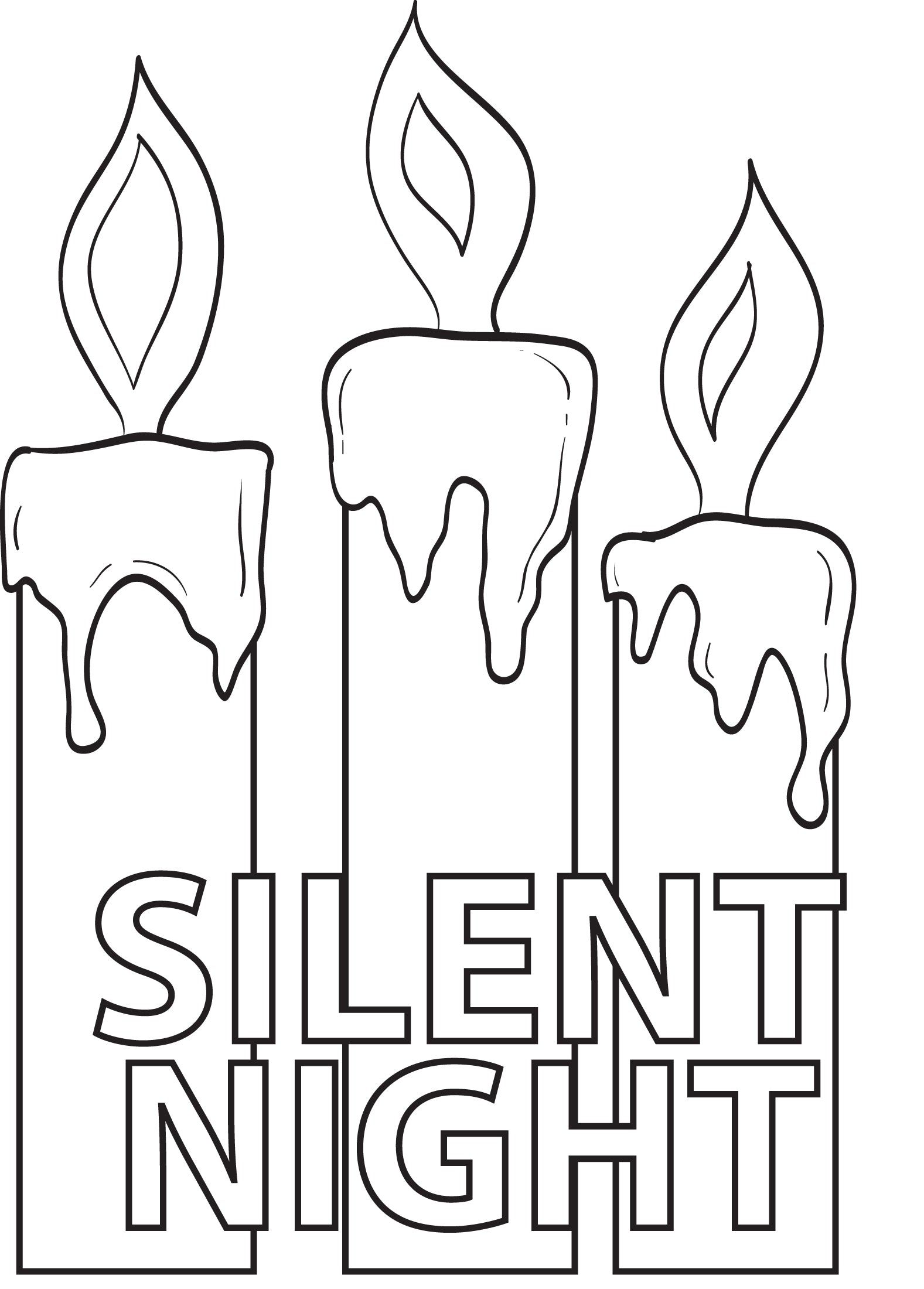 Printable silent night christmas candles coloring page free christmas coloring pages christmas coloring pages christmas stencils