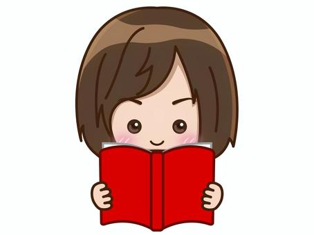 Free vectors reading a book girl silt reading color