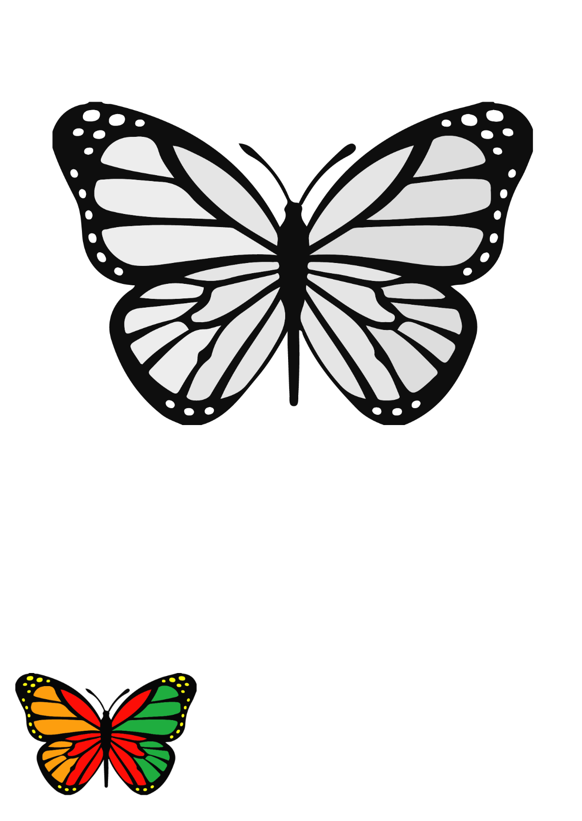 Free butterfly coloring page s examples