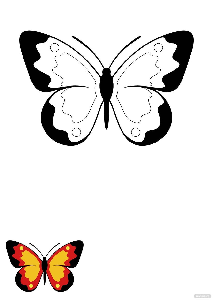Free small butterfly coloring page