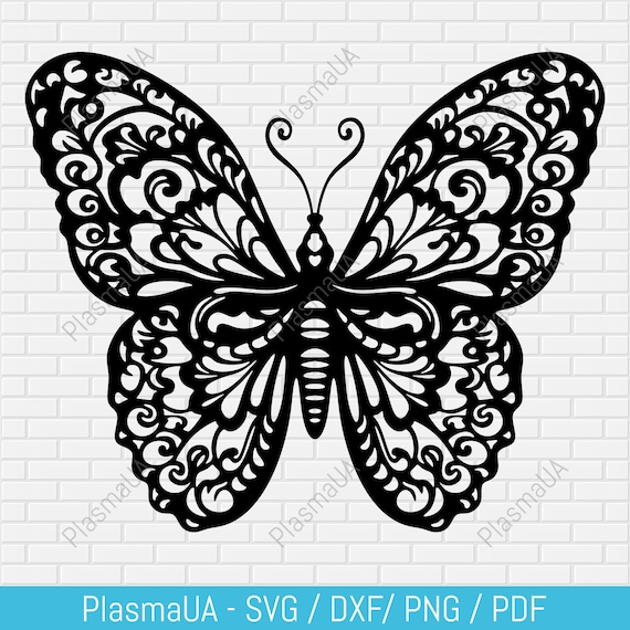 Stencil butterfly dxf pattern svg for cricut dxf butterfly design for laser cut butterfly paper cut silhouette designs vector art