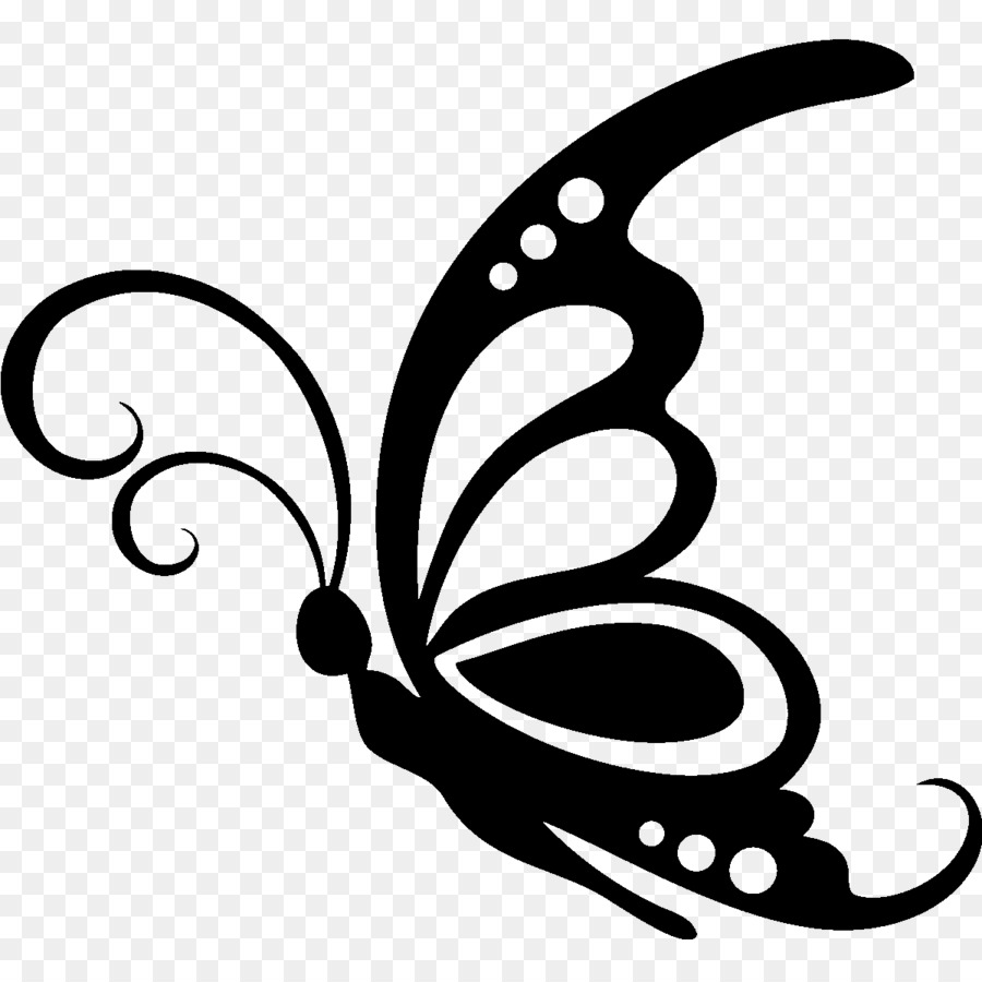 Butterfly black and white png download