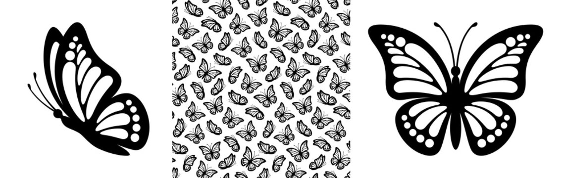 Butterfly silhouette images â browse photos vectors and video