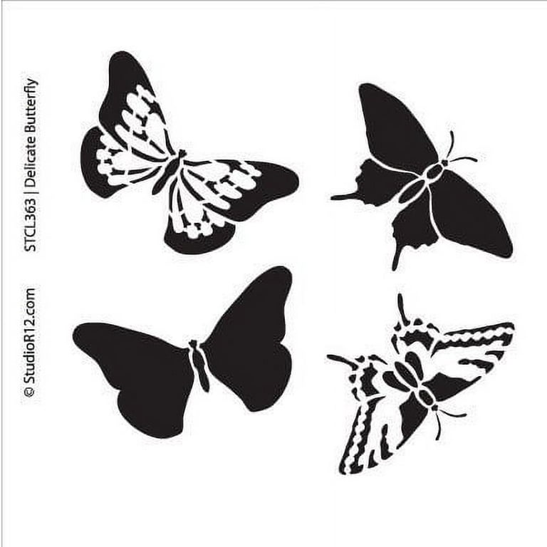 Butterfly stencil by studior delicate layered nature art