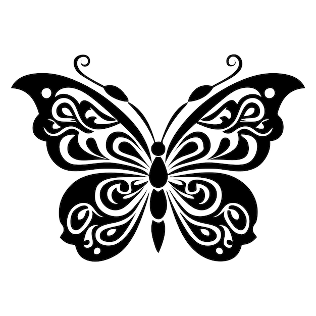 Premium vector butterfly silhouette butterfly svg pdf dxf png clipart vector logo tribal tattoo
