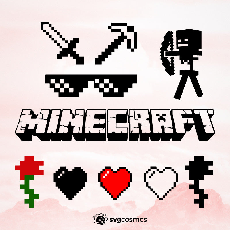 Minecraft bundle vector svg cricut â