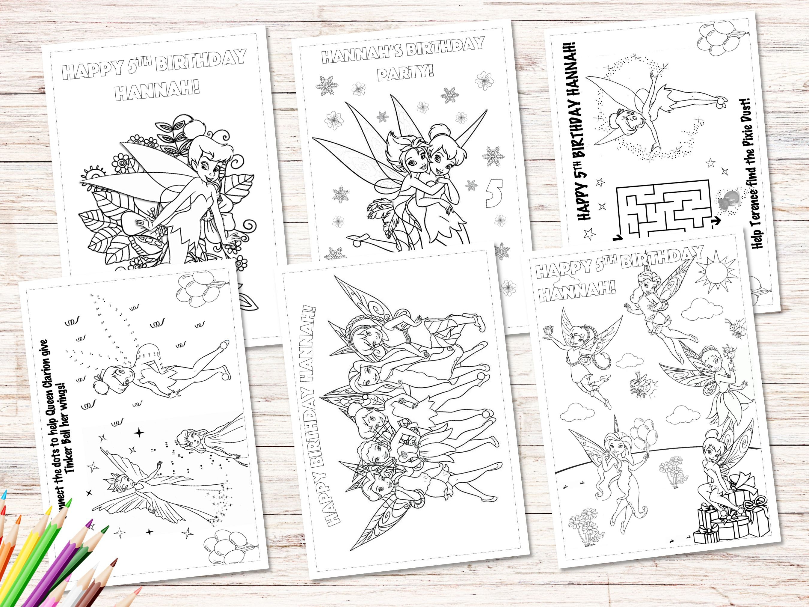Tinkerbell coloring pages tinkerbell party favors fairy birthday party favor tinkerbell fairy coloring book tinkerbell fairy activities