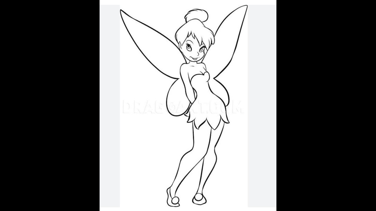 How to draw tinkerbell step by step easy tinkerbell colored pencil drawing