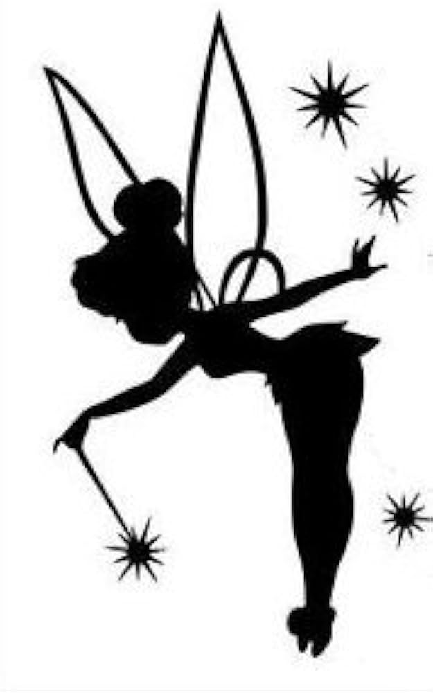 Tinkerbell black decal vinyl stickercars trucks vans walls laptop black x inlli electronics