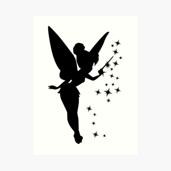 Tinkerbell silhouette art print for sale by rainysundays
