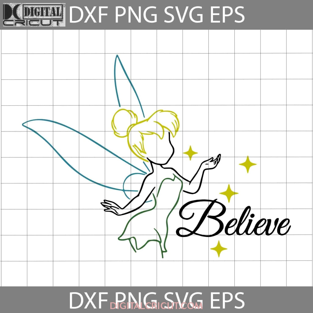 Tinkerbell svg fairy believe faith svg cartoon cricut file clipart png eps dxf