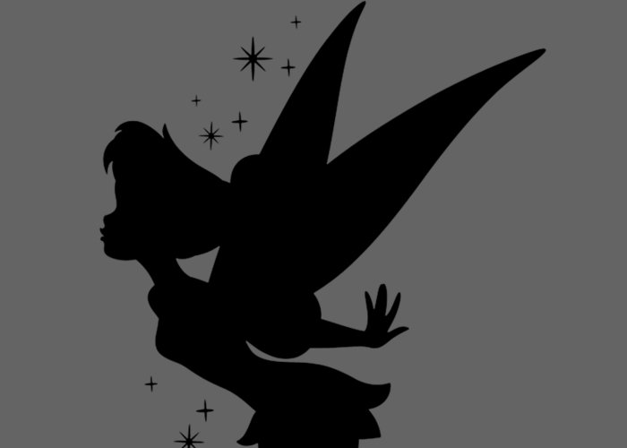 Disney peter pan tinker bell pixie dust silhouette greeting card by moon caylah