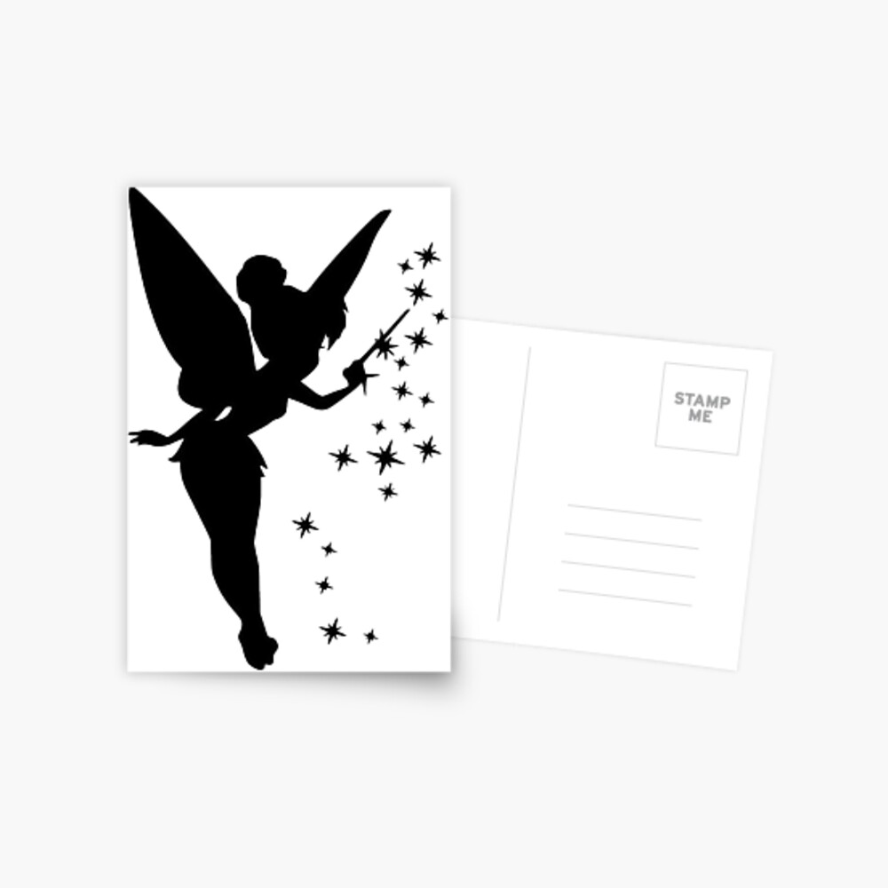 Tinkerbell silhouette postcard for sale by rainysundays