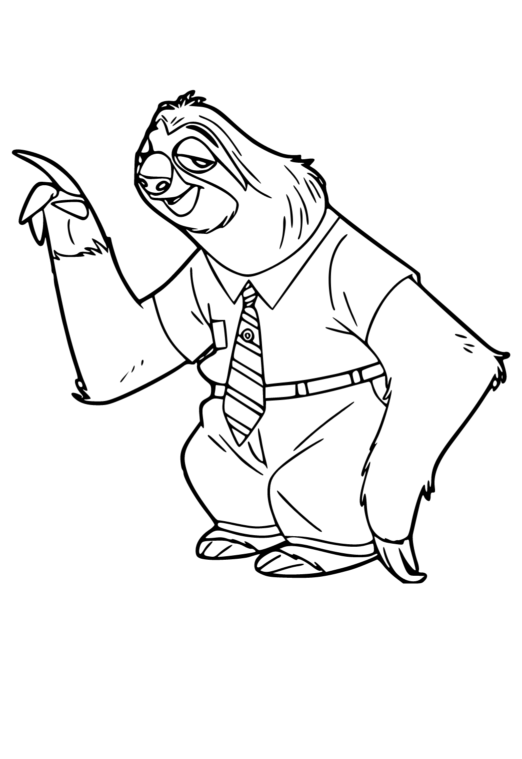Free printable sloth funny coloring page for adults and kids