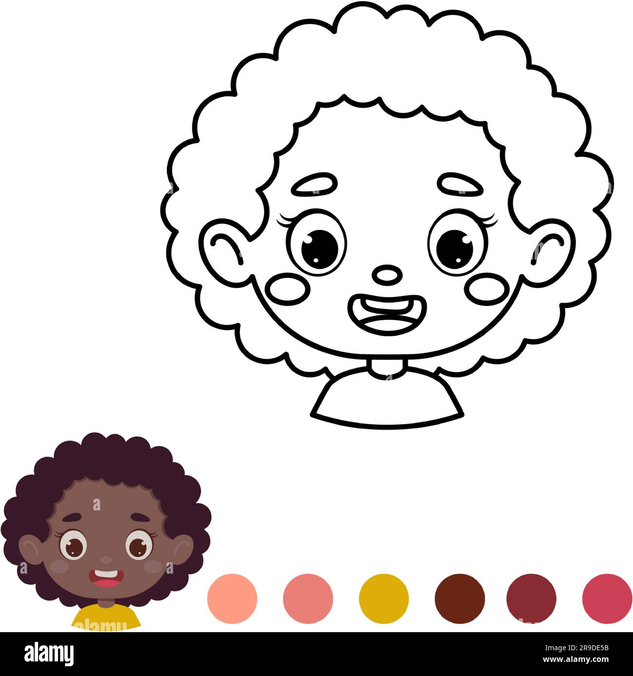 Cute and funny coloring page outline of a cartoon girl coloring book for kids educational activity for preschool years kids and toddlers vector stock vector image art