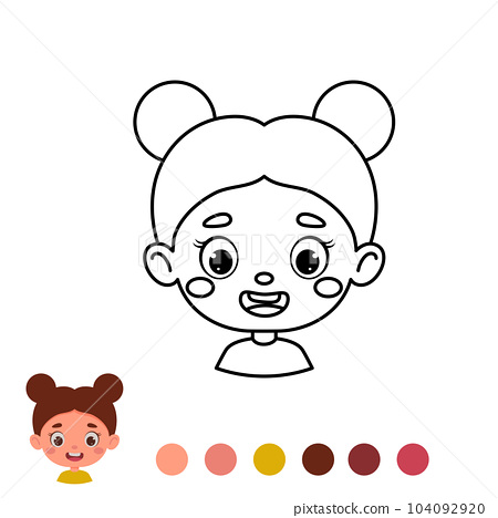 Cute and funny coloring page outline of a