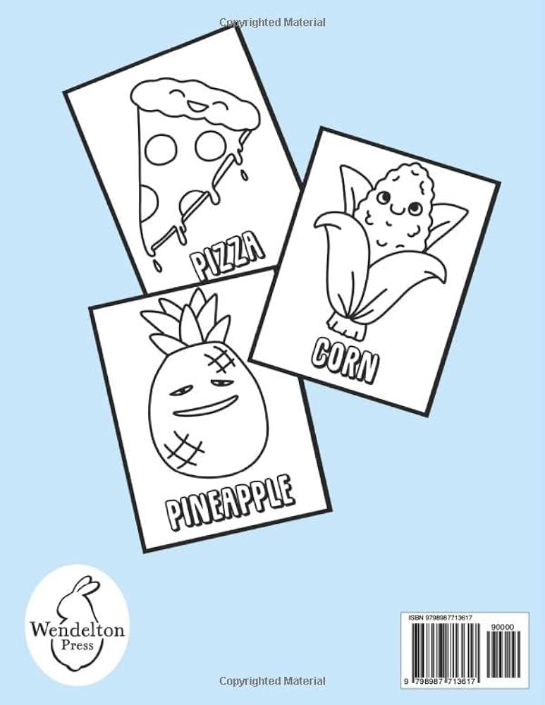 The cute silly food coloring book for toddlers pages of easy and big illustrations on single