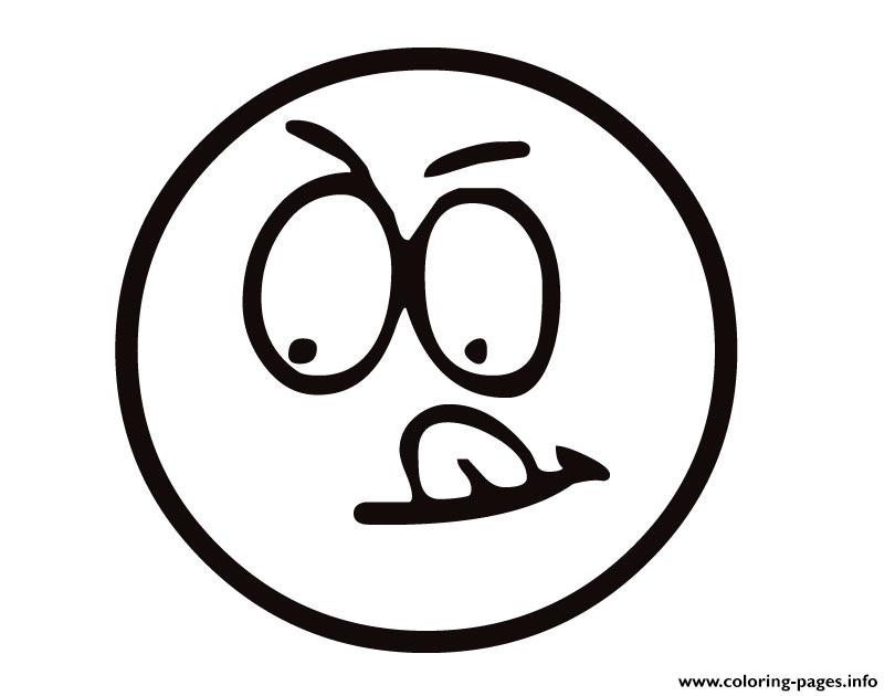 Emotion funny face free coloring page printable
