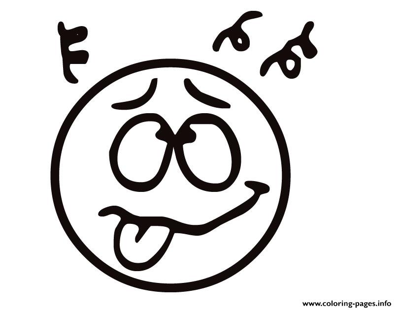 Emotion funny face coloring page printable