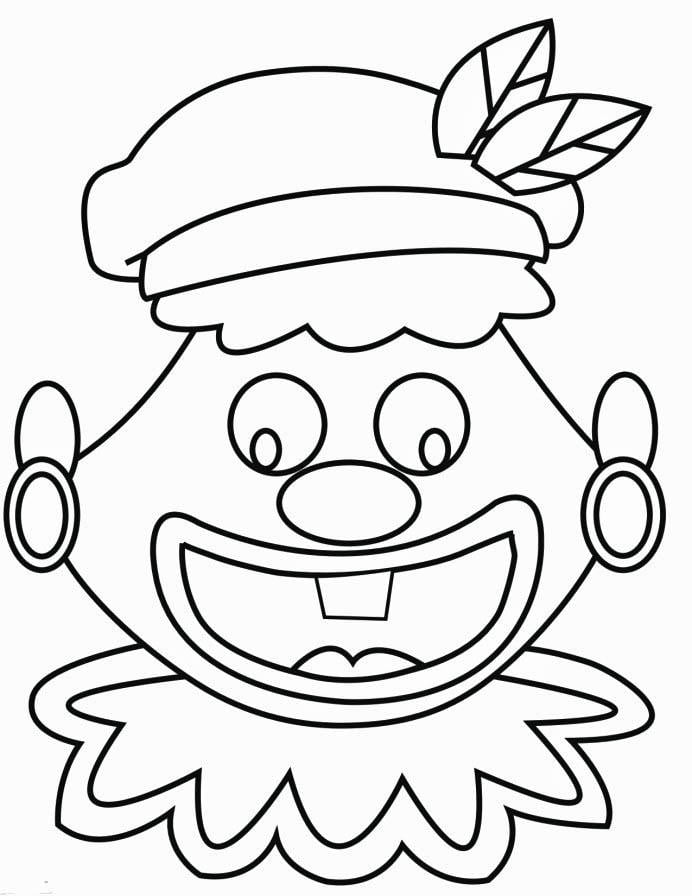 Coloring page silly piet face