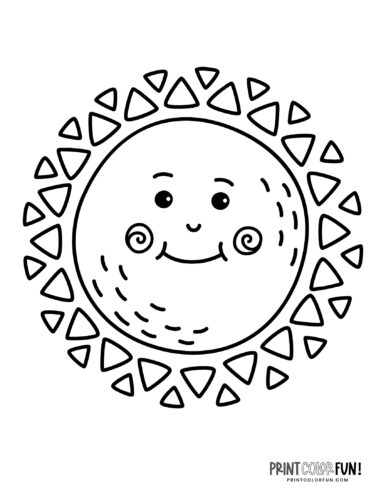 Fun sun coloring pages at