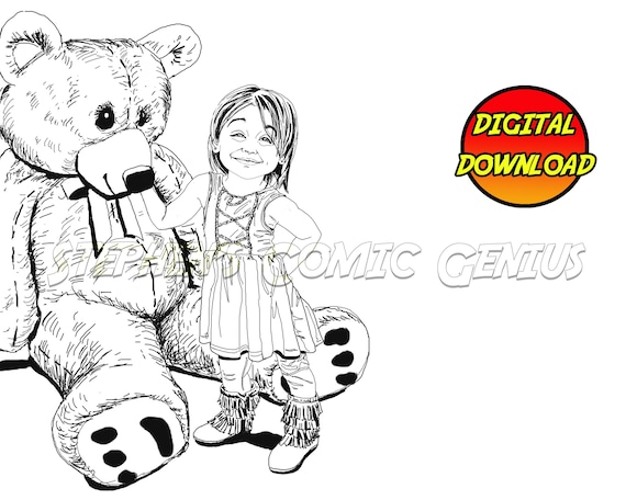 Clair bear funny face coloring pages printable adult coloring page hand drawn original coloring page for download coloring book