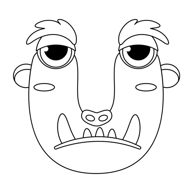 Premium vector monster alphabet coloring page book coloring page english alphabet for children with funny and sad monsters funny alphabet of cartoon characters vector font letters of ic monster creature faces