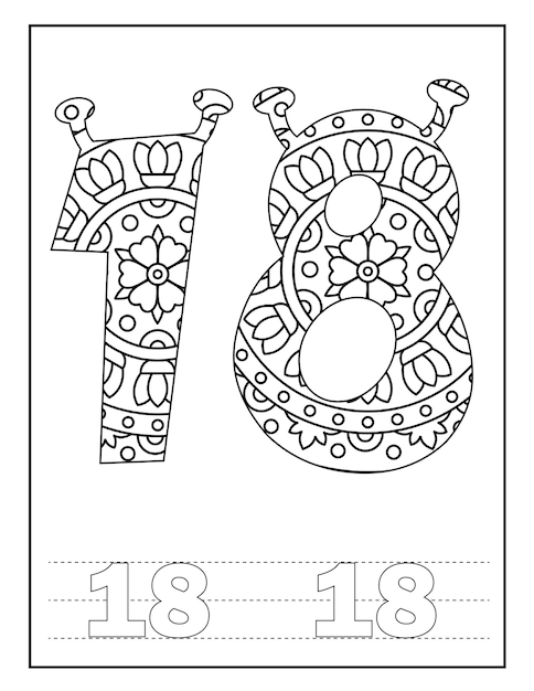Dibujos de nãºmeros de mandalas para colorear vector premium