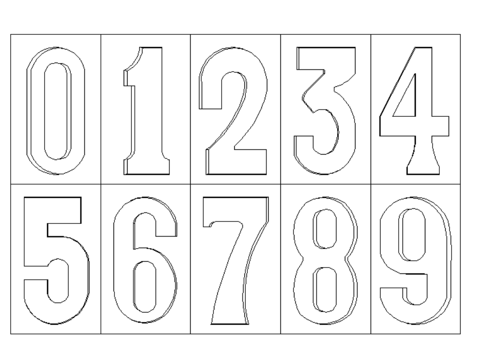 Numbers silhouettes in autocad download cad free kb