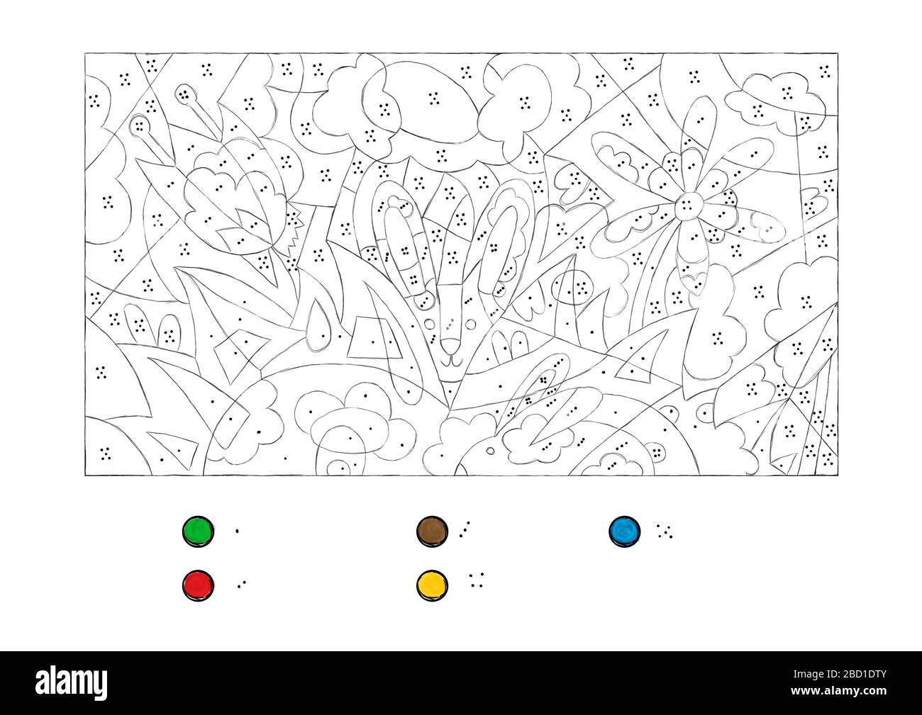 Dibujo para colorear por numero imãgen recortadas de stock