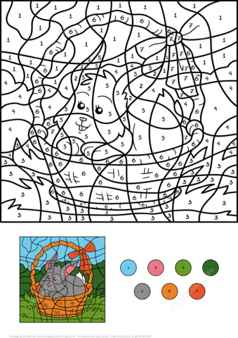 Dibujo de colorear por nãºmeros un conejo de pascua para colorear dibujos para colorear imprimir gratis