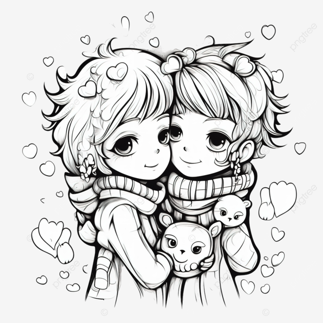 Pareja de enamorados abrazãndose feliz san valentãn pãgina para colorear para niãos png dibujos dibujos animados de amor pareja de enamorados pareja de dibujos animados png imagen para dcarga gratuita