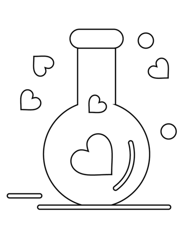 Dibujo de frasco de pociãn de amor del dãa de san valentãn para colorear dibujos para colorear imprimir gratis