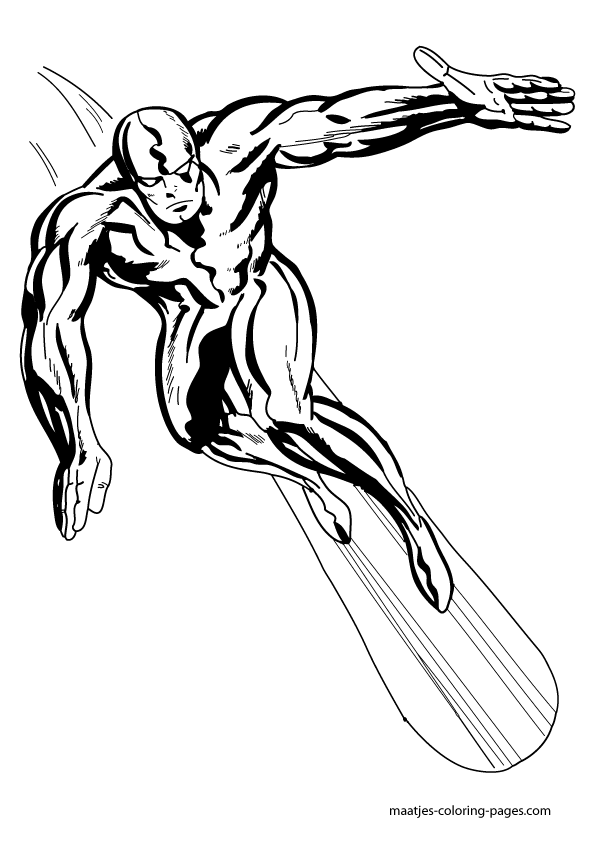 Silver surfer coloring pages