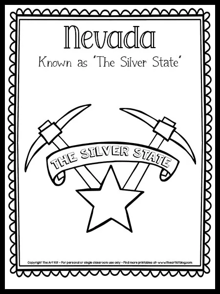 Nevada the silver state coloring page free printable â the art kit