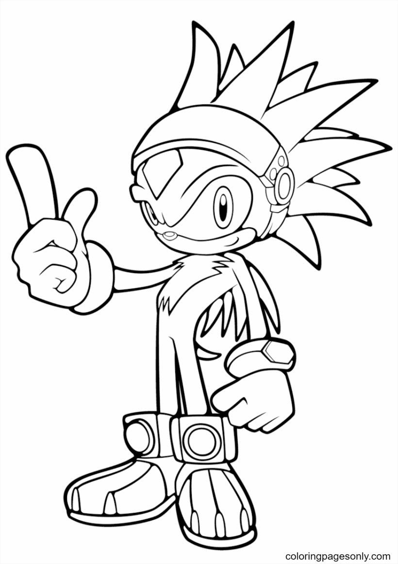 Odd silver the hedgehog coloring page