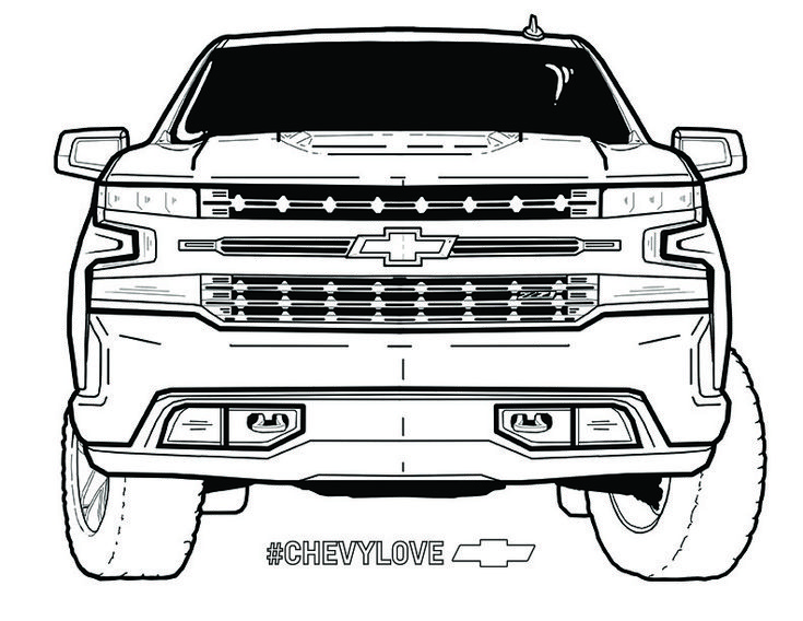 Chevy silverado camioneta dibujo camioneta chevrolet camiones chevrolet