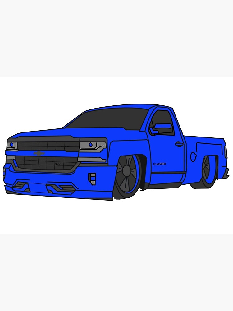 Blue chevy silverado art board print for sale by clstickerzzz